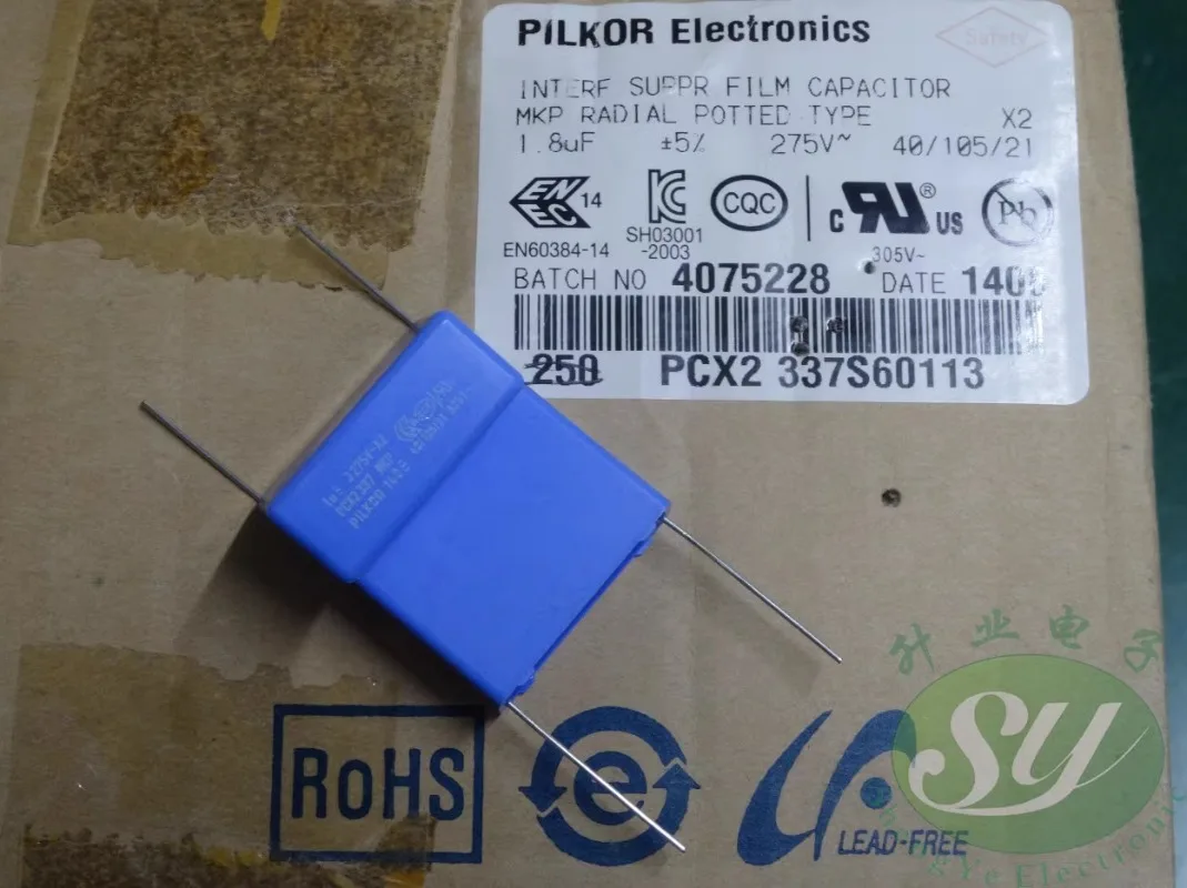 

5PCS MKP337 1.8uf/275vAC 1u8 185 New film capacitor 28MM