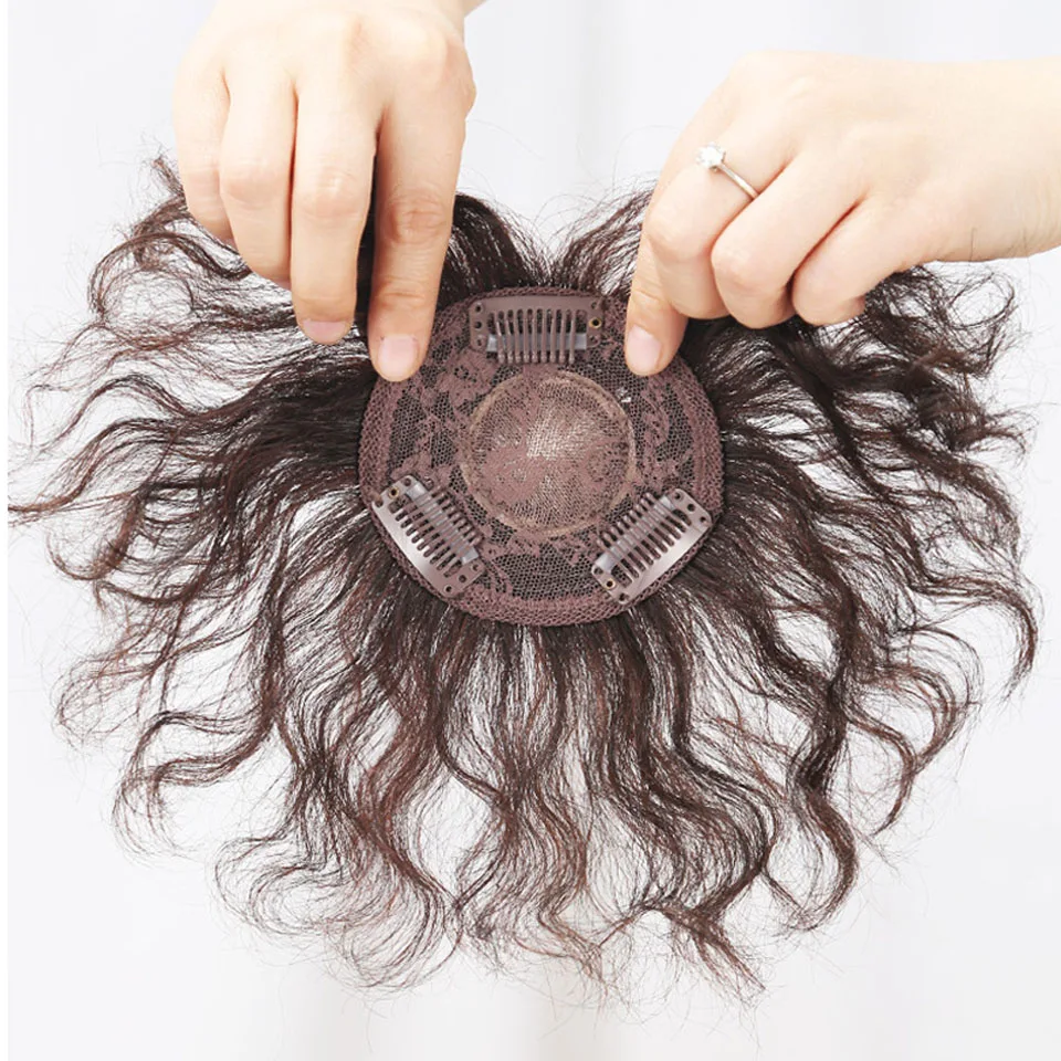 Synthetic Wig Piece For Women Hair Spin Replacement Piece For Middle-aged And Elderly Mothers Short Rolled Head Wig Piece For