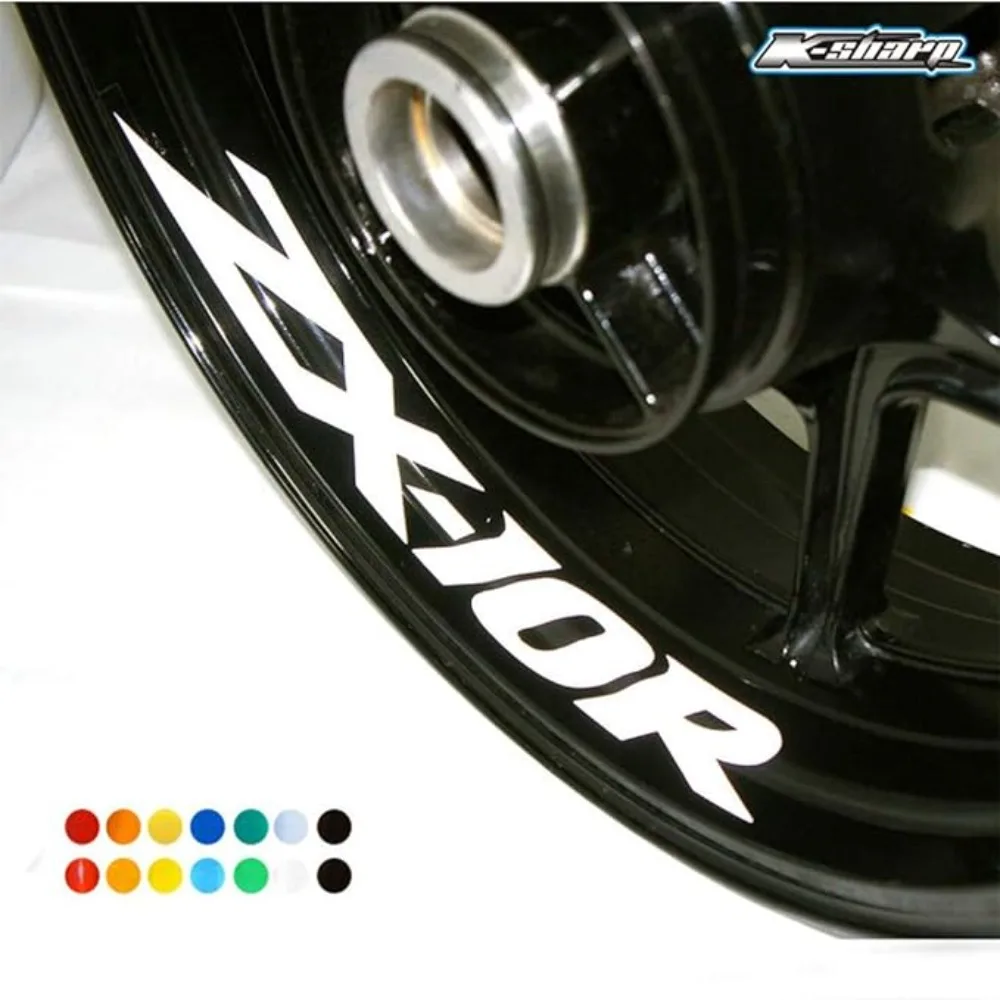Motorcycle Sticker Wheel Rim Interior Decals Reflective Stickers For Kawasaki ZX-10R(White)