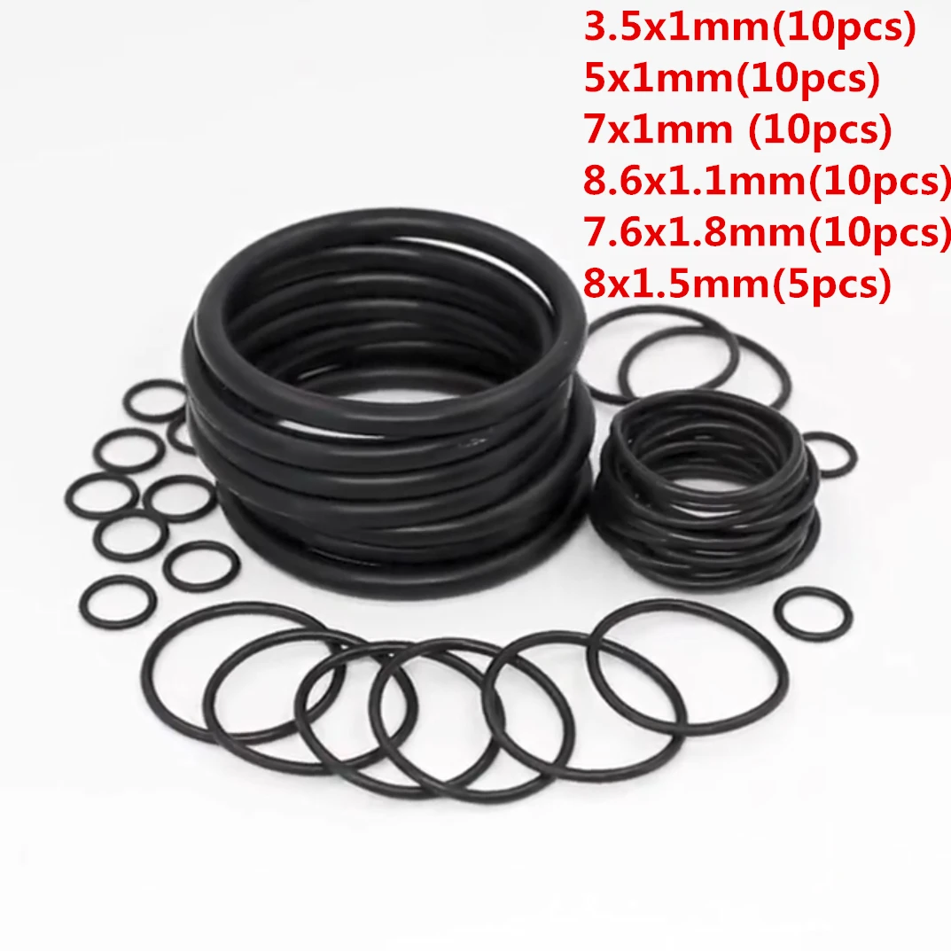 55pcs/Lot Complete 6 Size Rubber Seal O-Rings Anti Gas Leak Gasket Kit For Dupont Lighters Avoid Leak DIY Repair Upgrade Service