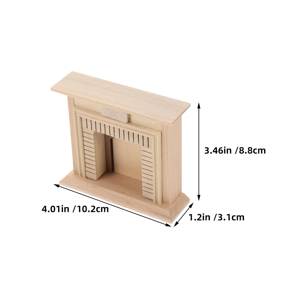 قطعتان من نموذج الموقد الخشبي المصغر: أثاث بيت الدمى غير المكتمل للمنزل الصغير، ديكور المناظر الطبيعية الصغيرة، مصنوع يدويًا #6