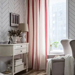 Simple Style Red/Blue Striped Yarn-dyed Semi Blackout Curtains for Living Room Bedroom Kitchen Home Decoration Curtain Modern