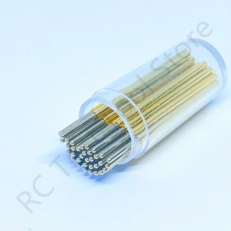 100PCS P100-J1 Small Round Head Spring Test Probe Pogo Pin P100-J Outer Dia 1.36mm Needle Length 33.35mm Circuit Board Test Pin