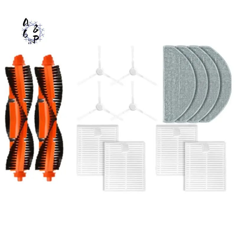 

A68P-14PCS Main Side Brush Hepa Filter Mop Cloth For Xiaomi Robot Vacuum E10 E12 B112 Vacuum Cleaner Replacement Accessories