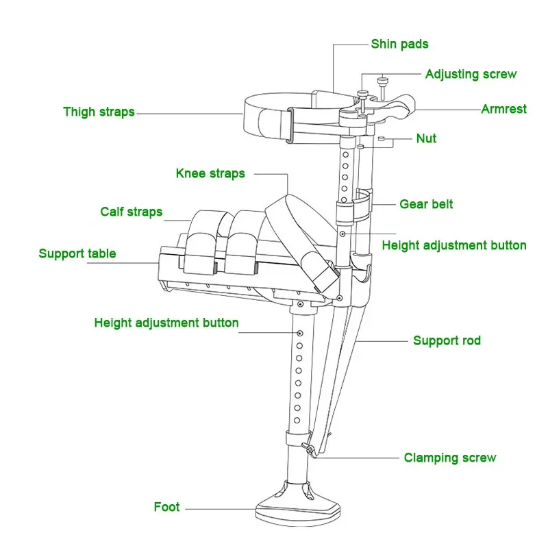 Support-Free Walking Aids Knee Walker Single-Leg Telescoping Assisted Walking Stick Hands Free Crutch Leg Knee Mobility Support