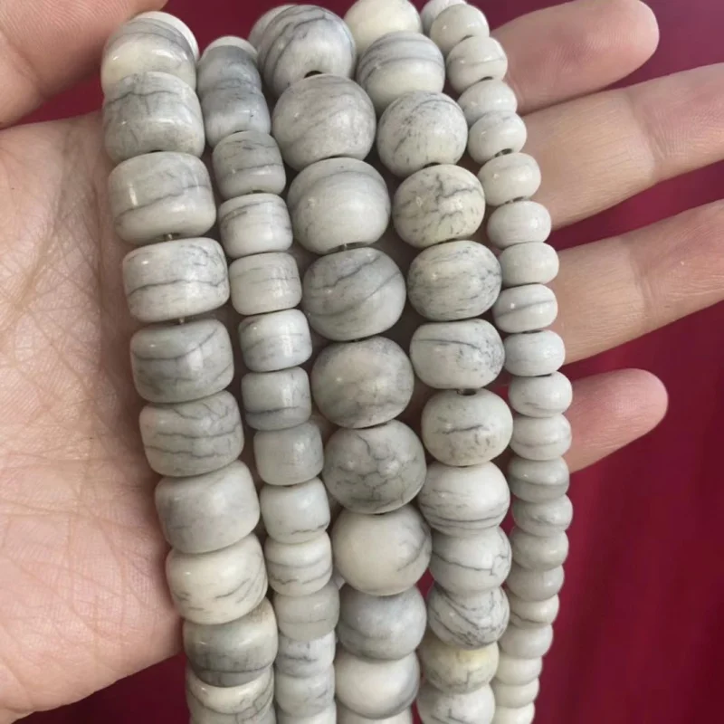 Tibet Tibetan Style Crafts Ox Bone 108 Fried Pattern Bead Bracelet Handheld 108 Buddha Beads