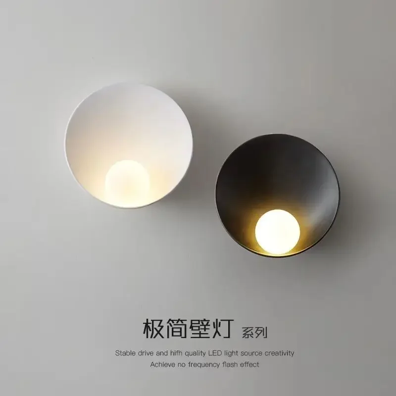 

SANDYHA Modern Circular Wall Lamp for Bedroom Decoration Living Room Resin Led Lamp Staircase Corridor Study Lighting Fixture