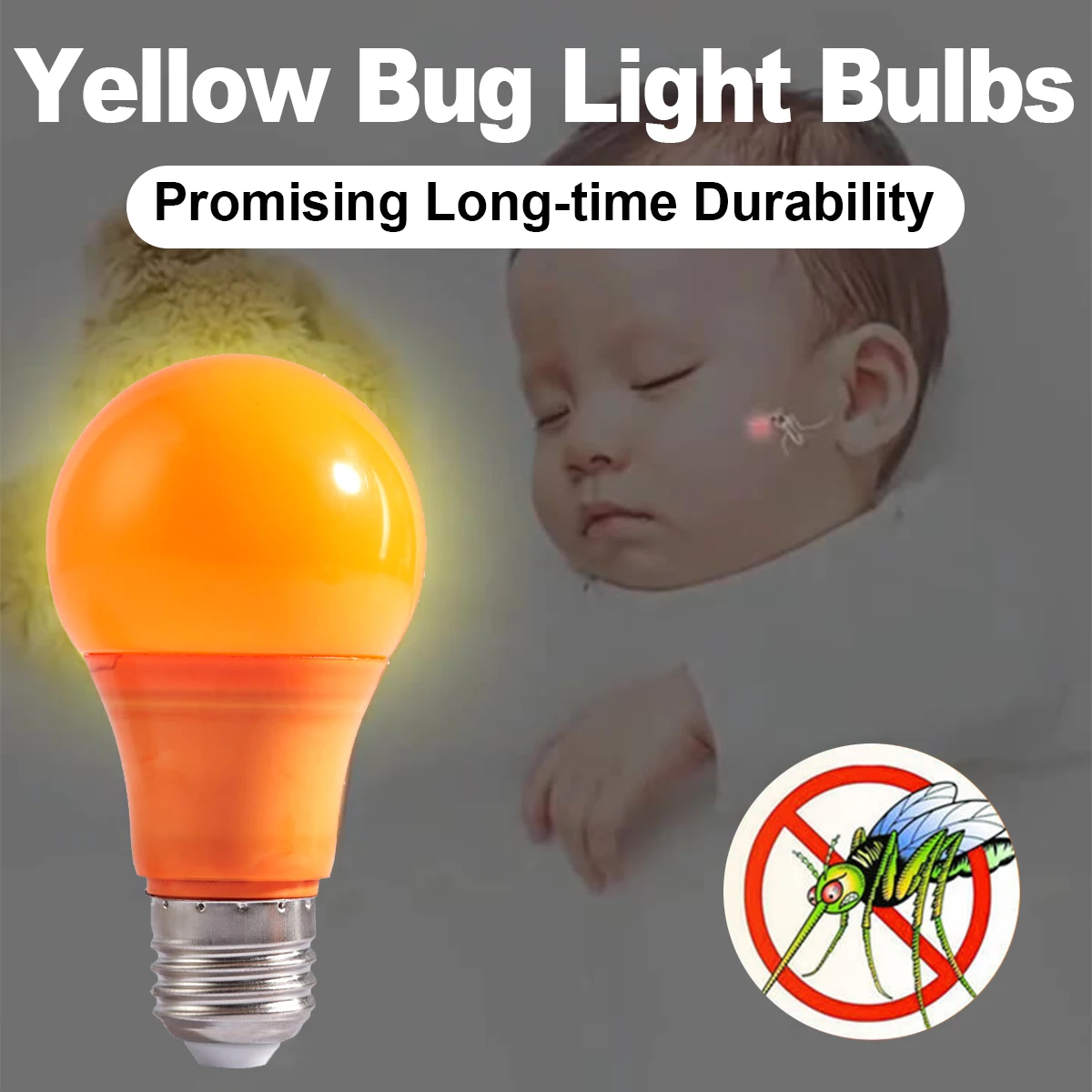 

Жёлтая лампочка, противомоскитная лампа, световая лампа двойного назначения, лампочка Zapper, противомоскитный мяч 220v