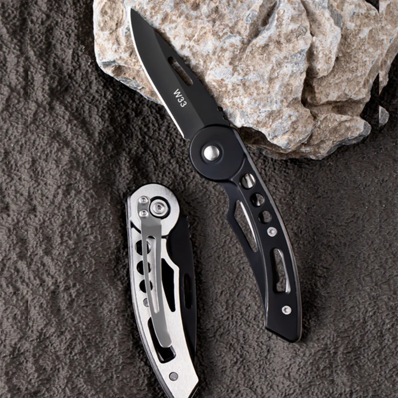Outdoor Portable Folding Knife, Stainless Steel Survival EDC Pocket Knife, Mini Tactical Military Tool for Camping & Utility