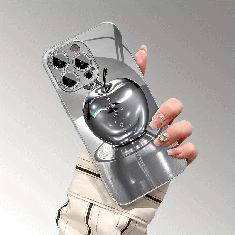 เคสโทรศัพท์ลายหยดน้ำแอปเปิ้ลสแตนเลสสุดเท่ สำหรับ iPhone17 16 15 14 13 12 11promax Plus