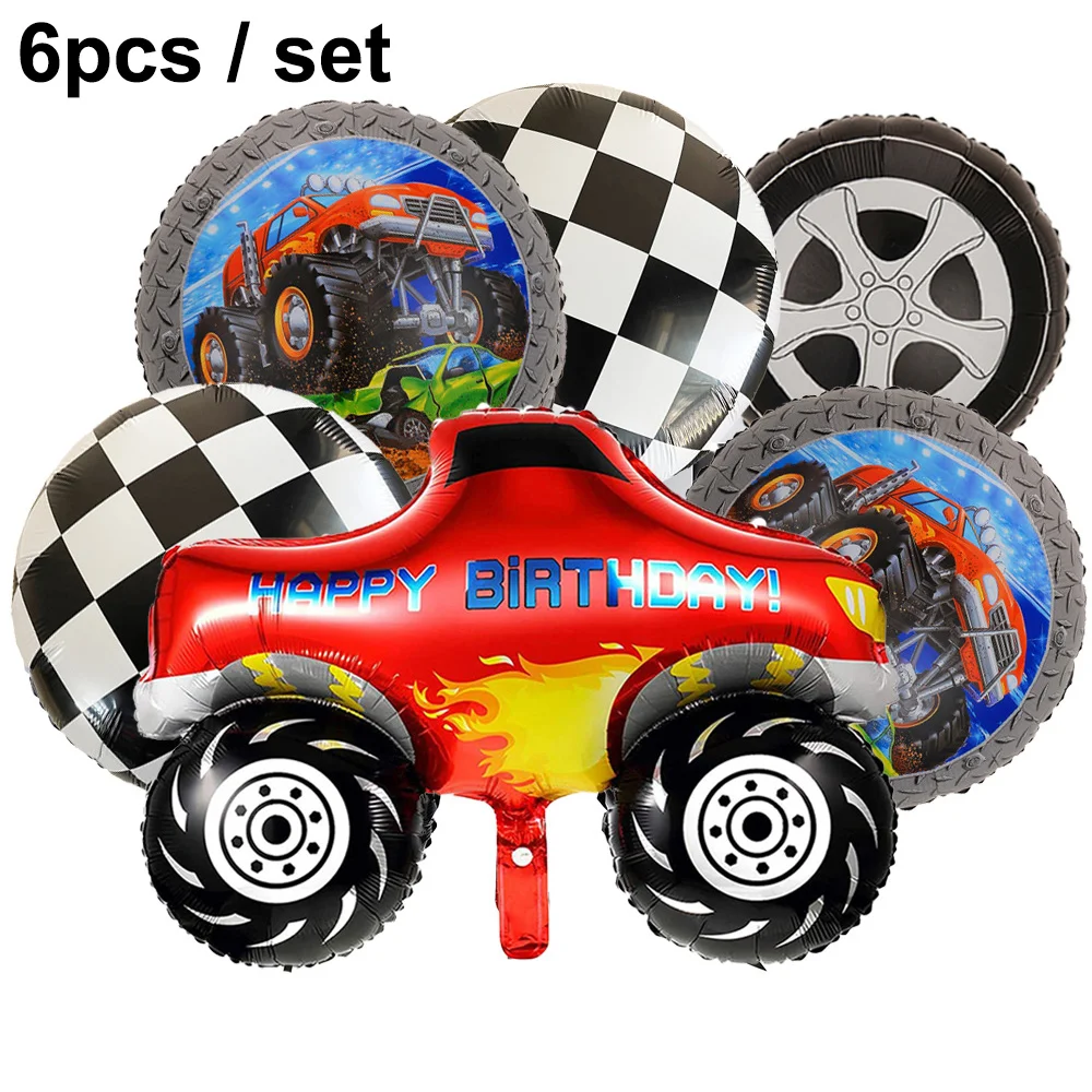 Monster Truck Luftballons für Kinder Monster Truck Geburtstagsdekorationen Rennwagen Thema Partyzubehör – Detail 1