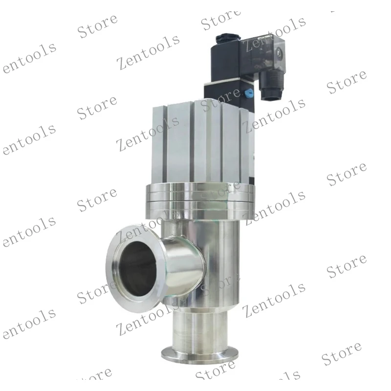هوائي عالي فراغ يربك صمام 304 الفولاذ المقاوم للصدأ GDQ-J-KF صمام زاوية L نوع صمام التثبيت السريع