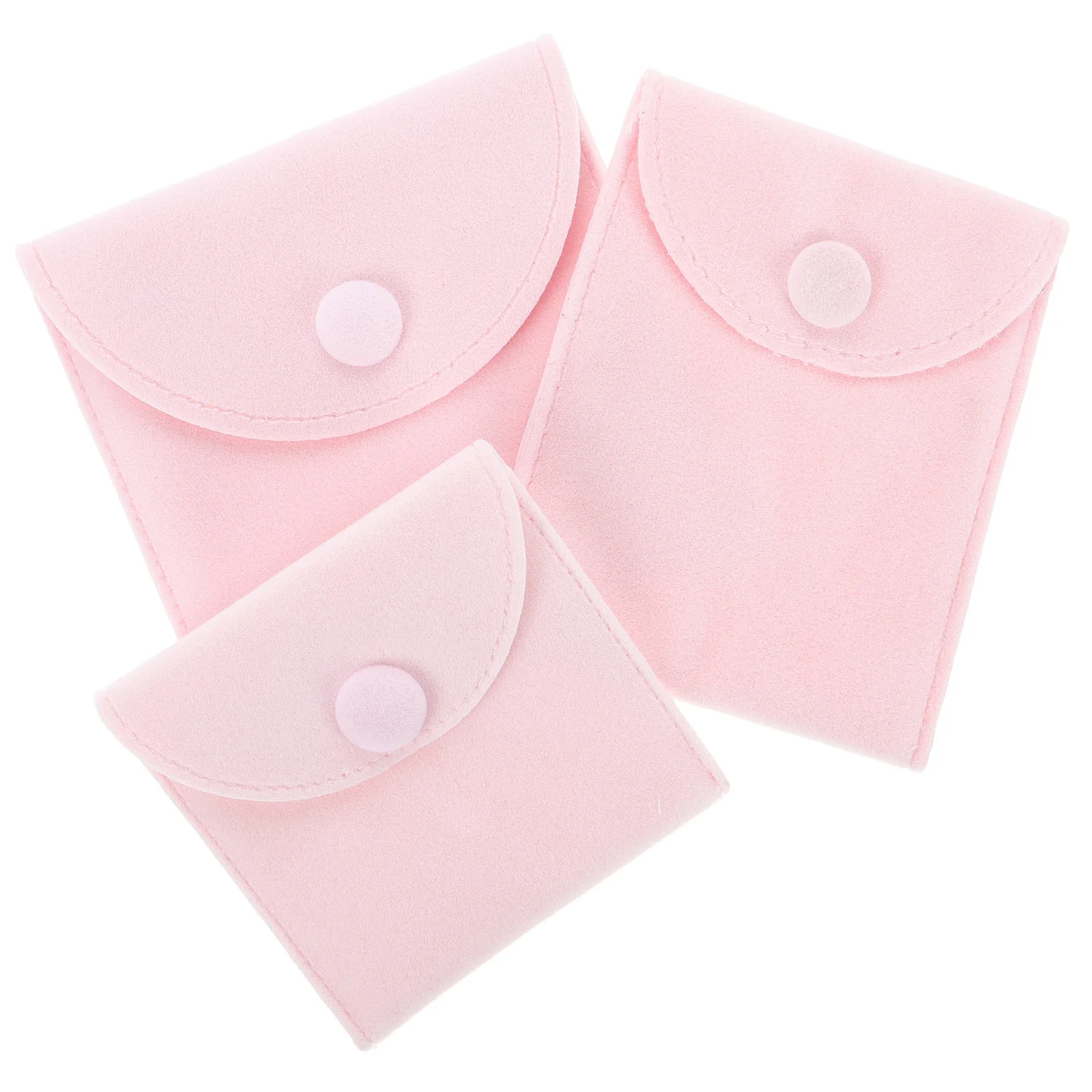 

Набор из 3 маленьких мешочков для украшений с застежкой-защелкой, дорожные сумки для хранения ожерелий, колец, серег, браслетов, для дома и путешествий, розовые