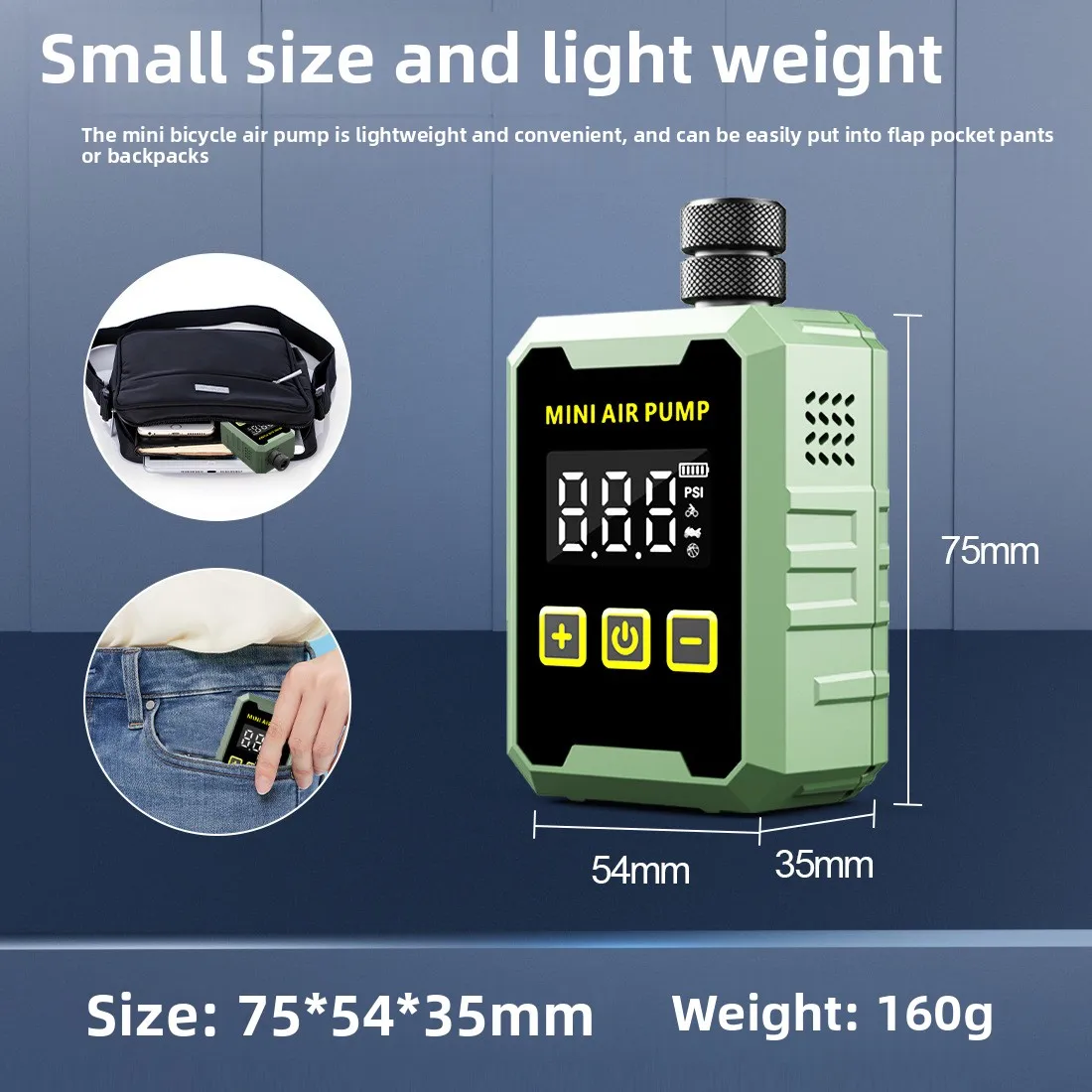 

Outdoor riding electric bicycle, motorcycle, smart portable mini digital display high-pressure air pump, tire inflation cylinder