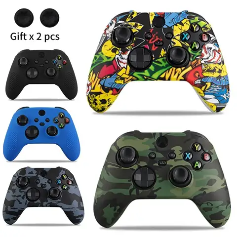 Silicone Protective Case Skin For Xbox Series X/S Controller Gamepad Accessories Thumbstick Grips Caps Joystick Cover Shell