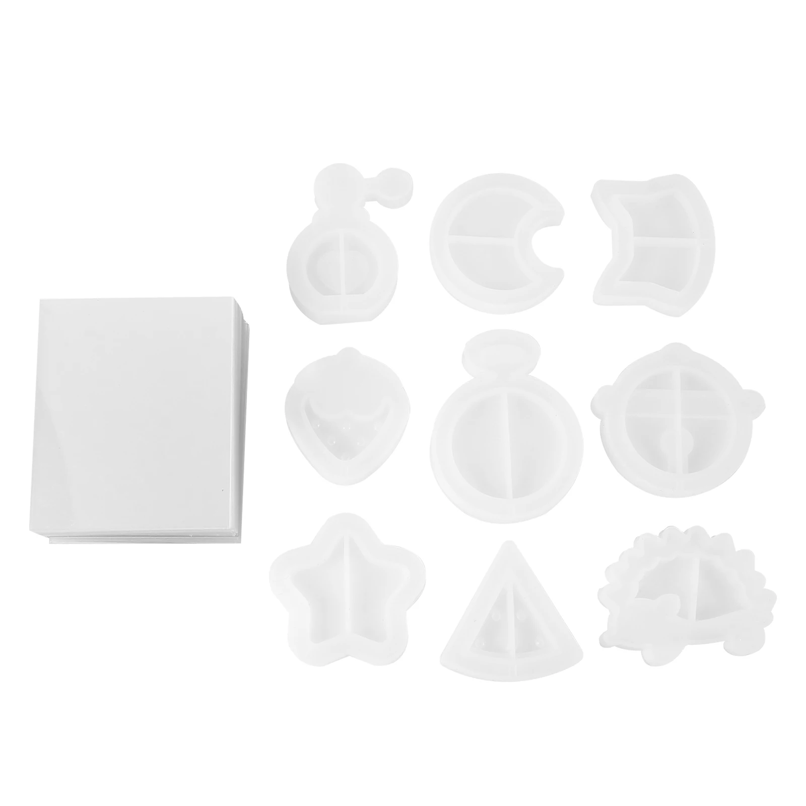 

9Pcs Keychain Mold Silicone Flexible DIY Earrings Necklace Jewelry Making Crafts Reusable Molds EcoFriendly