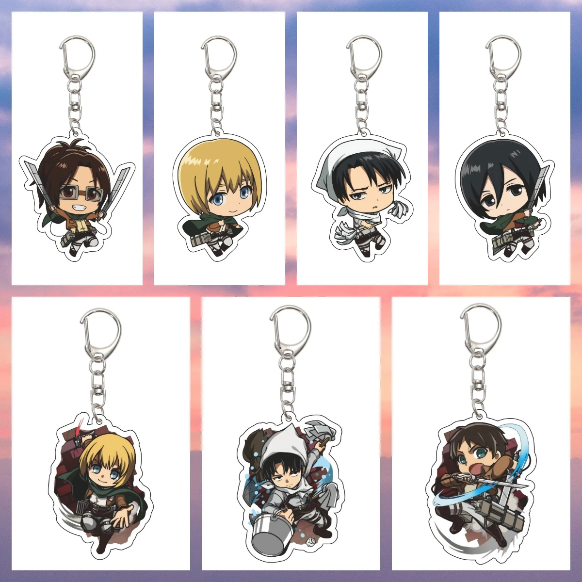 Llavero de Anime Ataque a los Titanes, Llavero de Ataque a los Titanes/Eren Jaeger/Mikasa Ackerman, Placa de Acrílico, Regalos de Navidad y Halloween