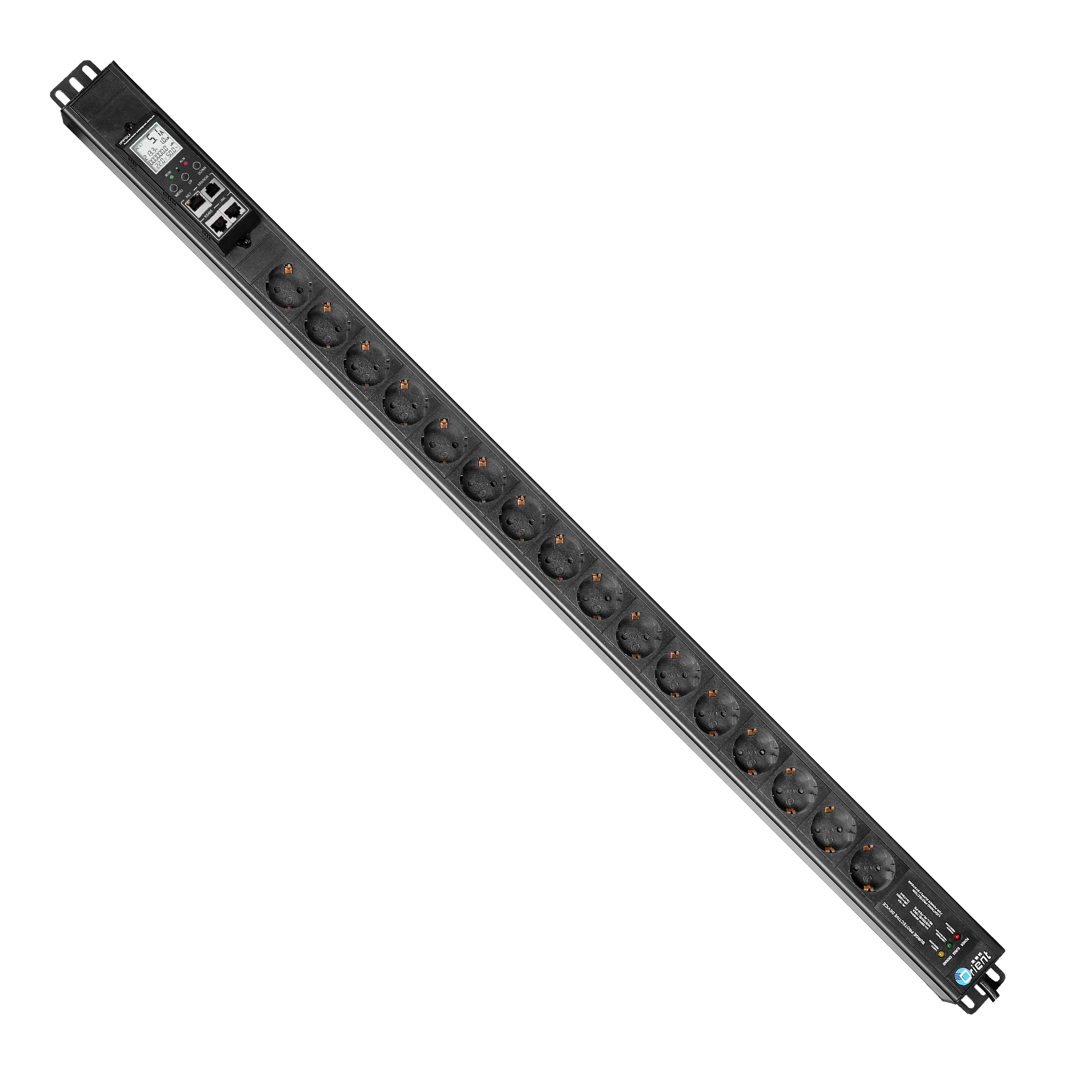 19IN 1U 16A European Standard 8 Port German European Union PDU Network Rack Cabinet Switch Smart Power Board PDU Socket