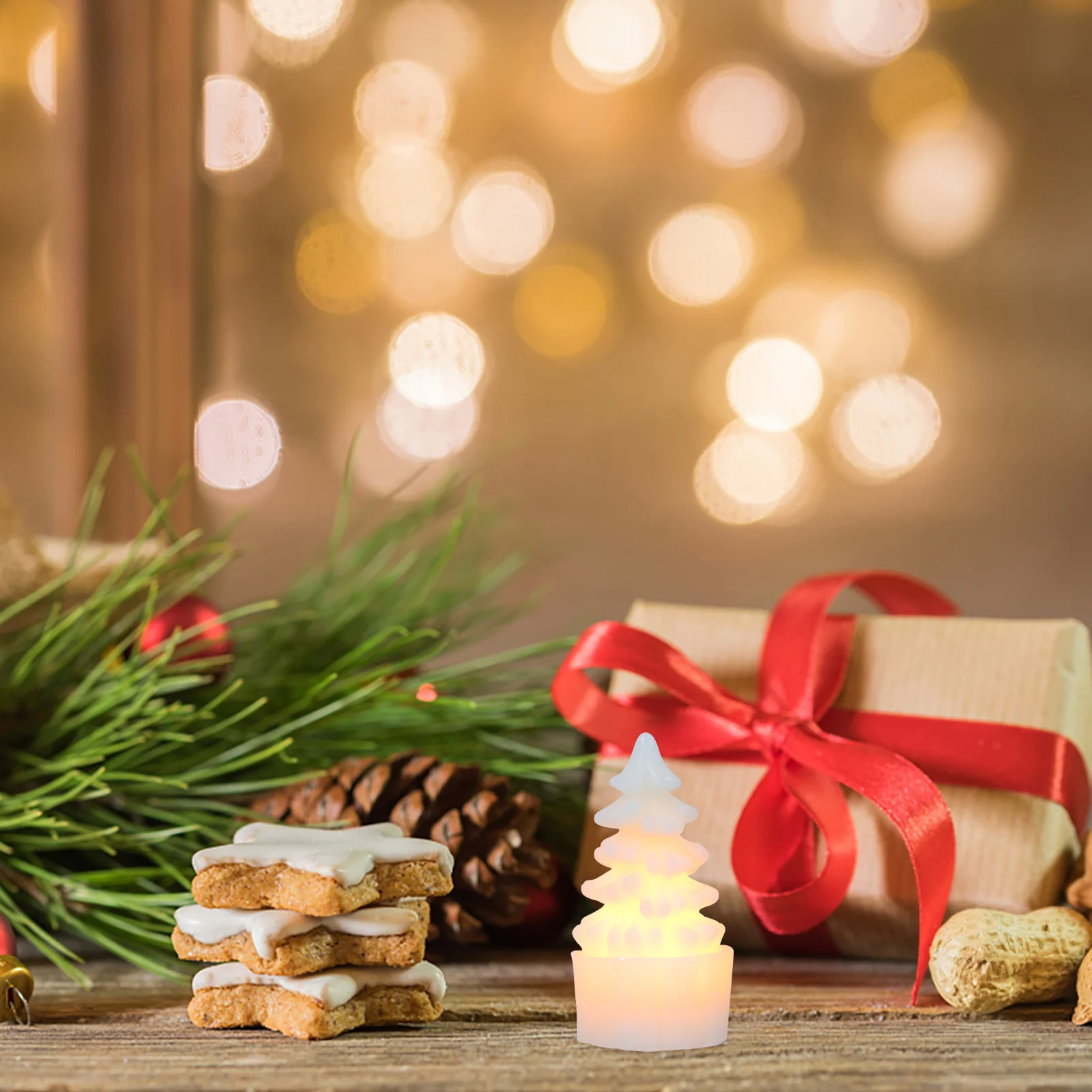 1 pz luce a LED a forma di albero di Natale luce da tavolo luminosa decorazione natalizia a forma di albero di Natale regali di Natale