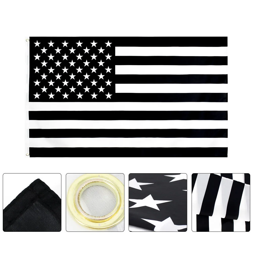 

1Pcs Black and White American Flag Premium Garden Banner for Lawn Courtyard Party Decoration Reusable Weather Resistant