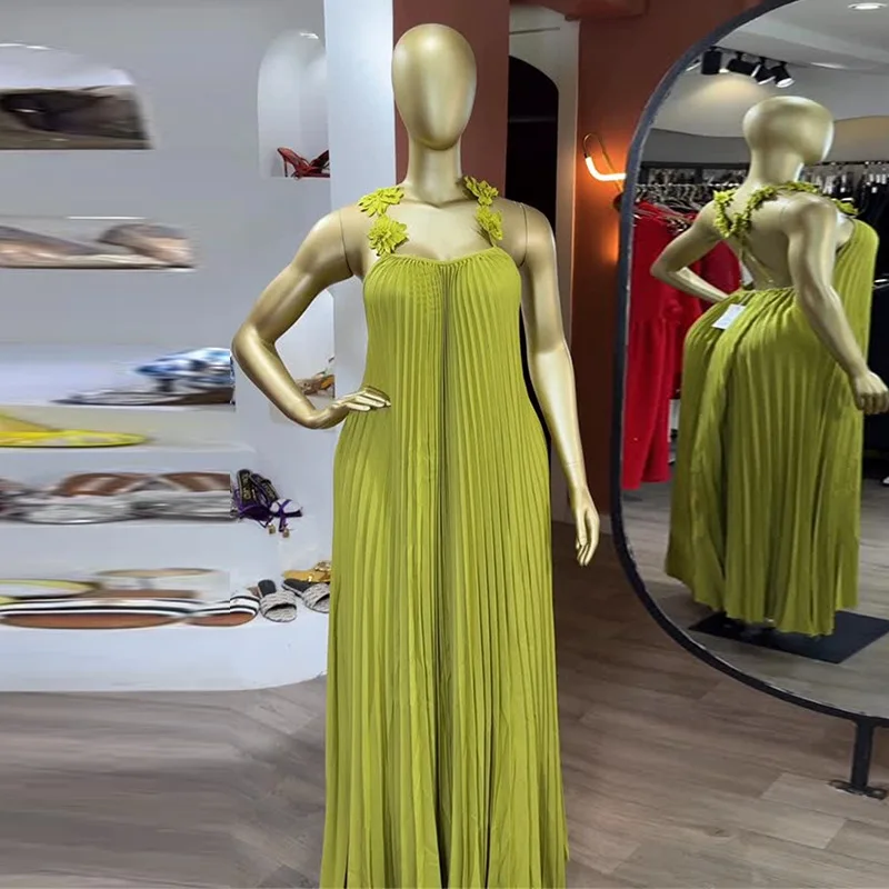 

Women Dresses Long Dress Sling Vestidos Y2k Streetwear Sleeveless Pleated Backless Elegant Splice Party Night Work 2026