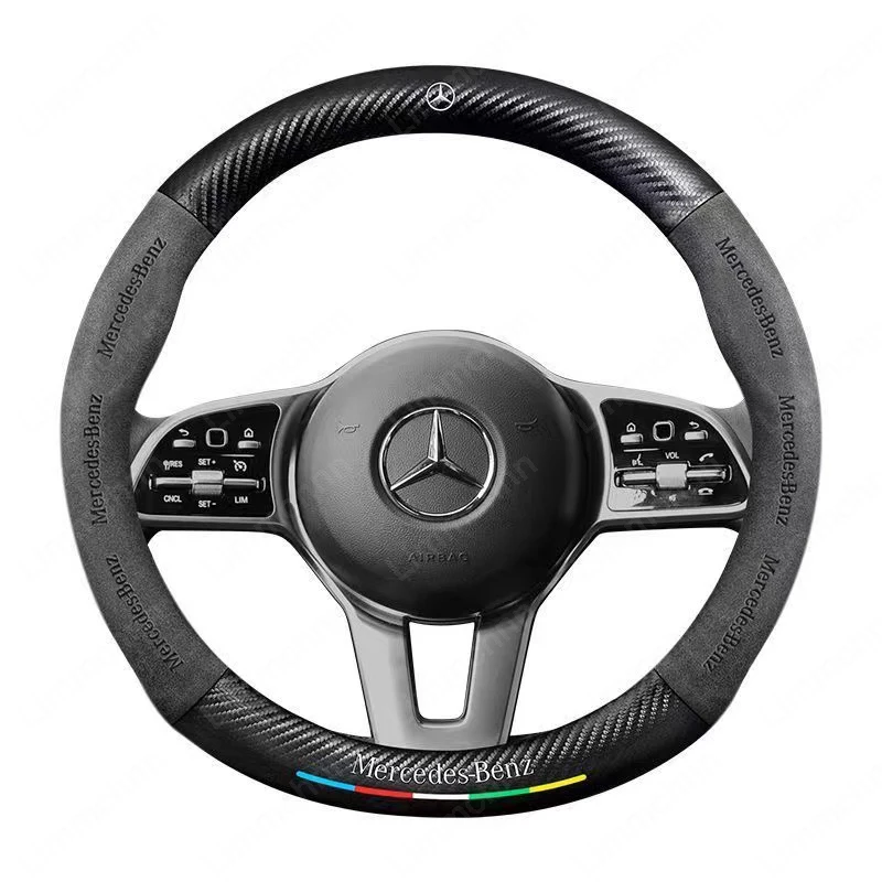 Car Logo Steering Wheel Cover Emblem Accessories For Mercedes Benz W203 W204 W205 W210 W211 W212 W221 W222 CLS CLA CLK SLK GLK