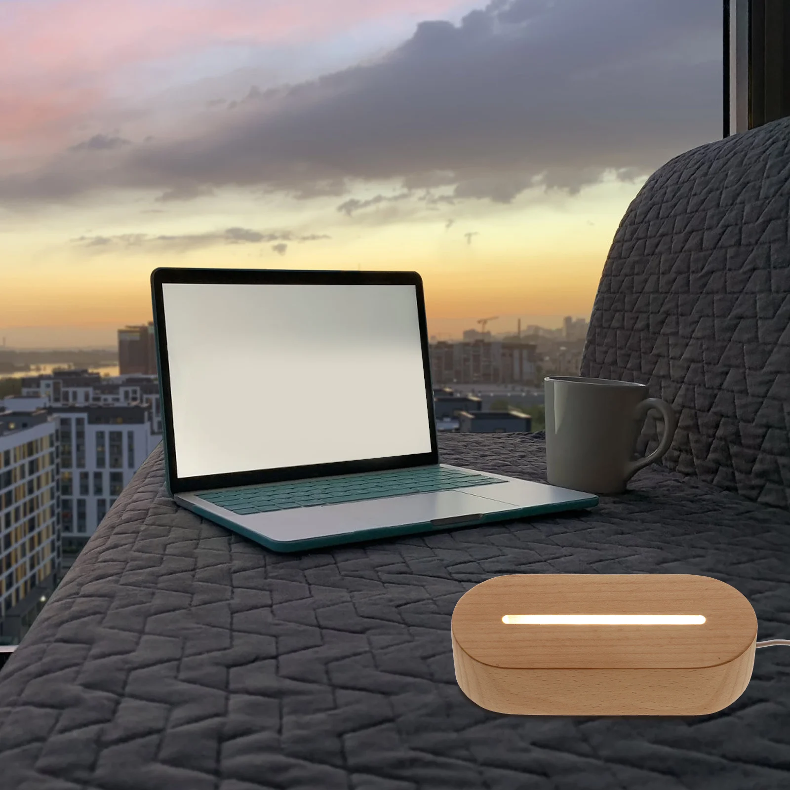 Drewniana podstawa pod lampkę LED, kreatywny uchwyt na kryształową kulkę, podświetlana podstawa, dekoracyjny stojak, drewniany stojak na kryształową kulę