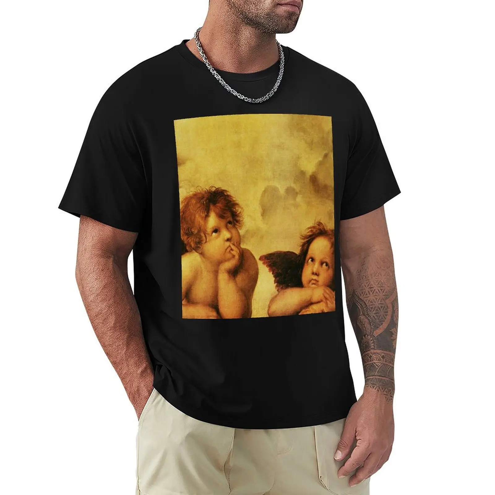 

Angels Cherubs Raphael - Santi Sistine Madonna Sweet T-Shirt football t shirt blue lock mens graphic t-shirts