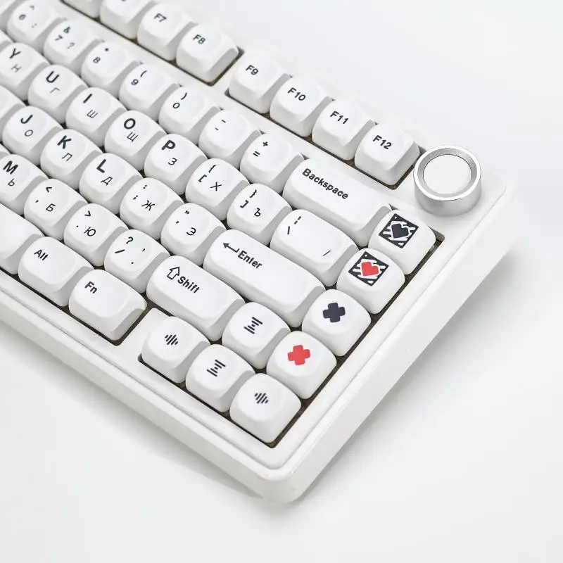 KBDiy Rosyjskie Japońskie Keycapy GMK Minimal White Theme PBT Retro Keycapy Cherry MX Switches Do 60% DIY Klawiatury Mechanicznej Gamingowej — zdjęcie produktu 7