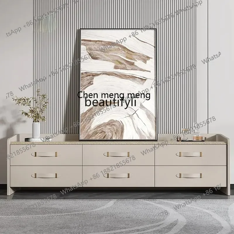 cn8350 LHY zq TV Cabinet Italian-StyleFloor Cabinet Simple Post-Modern Film and Television Cabinet Leather Hong Kong-Style Low C