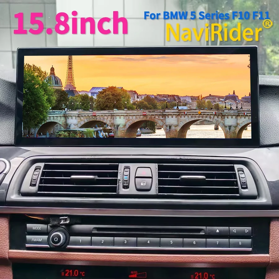 For BMW 5 Series F10 F11 2010-2017 15.8inch Android 15 Car Radio Wireless CarPlay Android Auto GPS Navigation DSP Bluetooth 5.0