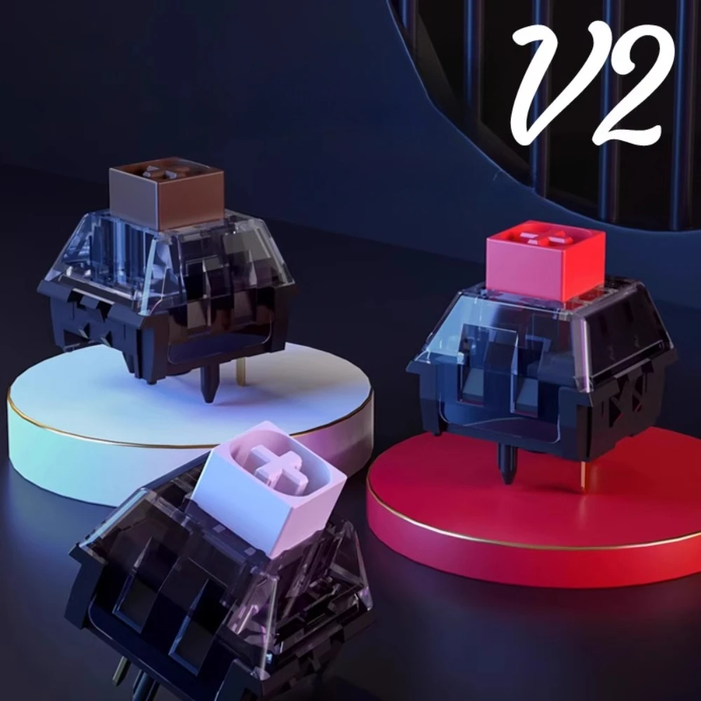 10/30/70/87/108 Pcs V2 White/Red/Tea Axis Esports Game Hot Plug Mechanical Keyboard Five Leg Linear Paragraph Axis Body