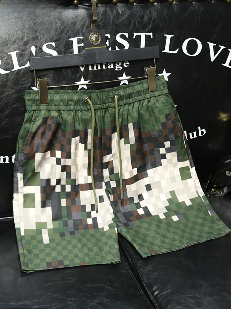 

Casual Summer 2025 Men's Slim Fit Five-Quarter Pants Cheered Faionable orts Breathable Polyester Fiber Beachwear