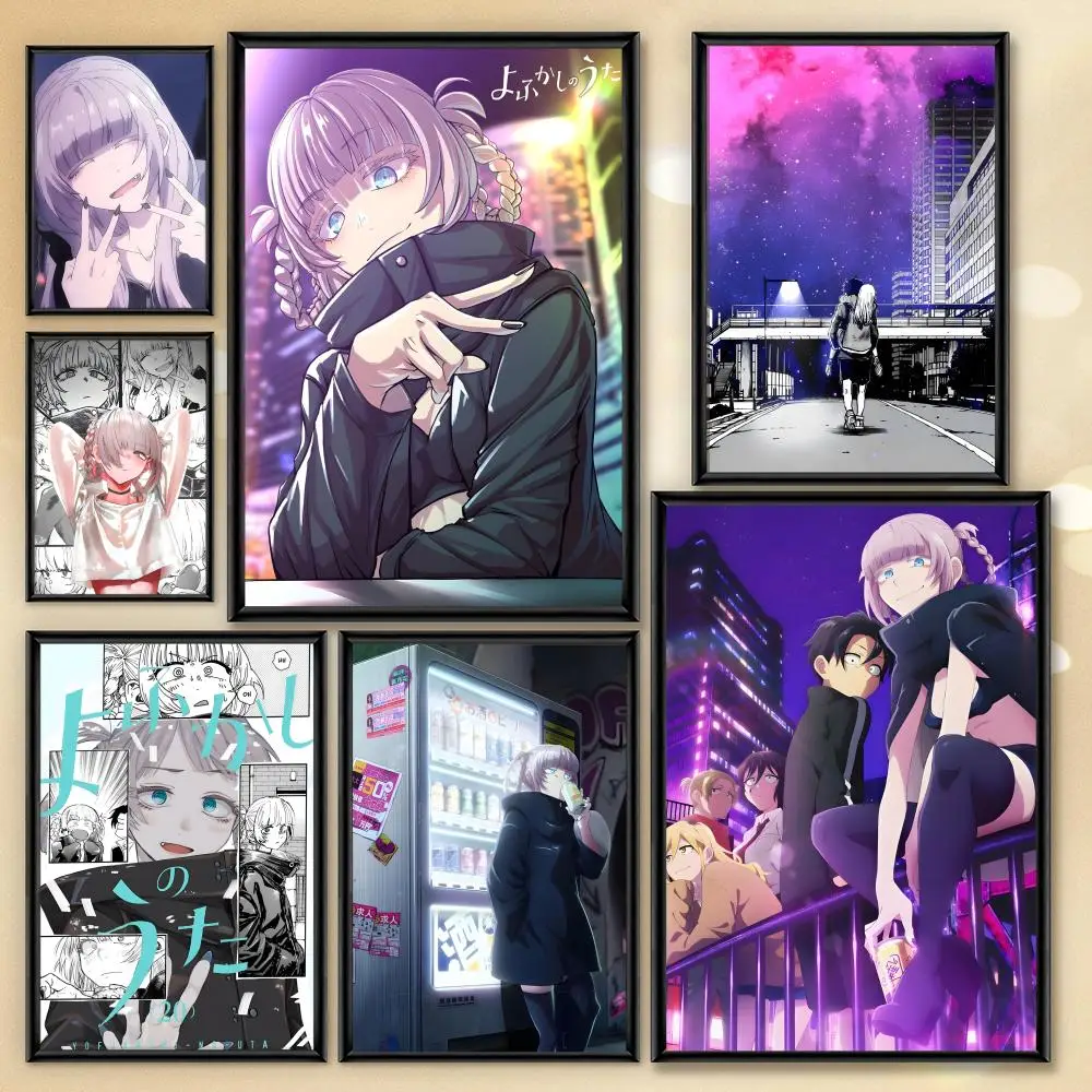 Póster HD Anime tema caliente cantante/OST/película-autoadhesivo impermeable decoración del hogar Anime Nazuna Yofukashi No Uta