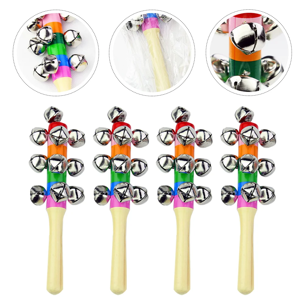 8 Pcs Hand Bell Handy Small Bells Jingle Toys Gifts for Newborns Children’s Kids