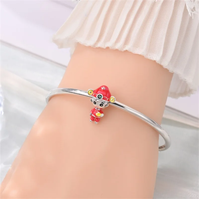 Hot Sale 925 Sterling Silver Maneki-Neko Beads & Lucky Carp & God Of Wealth Dangle Charm Fits Bracelet New Year Pendant Gifts
