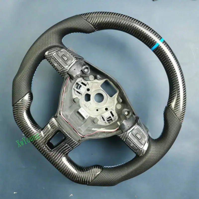 For VW Volkswagen Passat CC Golf 6 (With Paddle Shifters Holes) 100% Real Carbon Fiber Car Steering Wheel