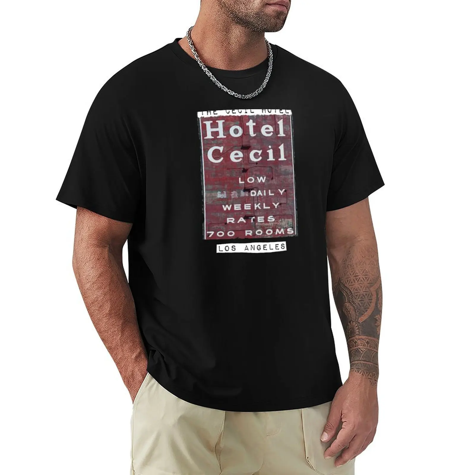 Cecil Hotel Los Angeles T-Shirt cotton tshirt 100% T-Shirt