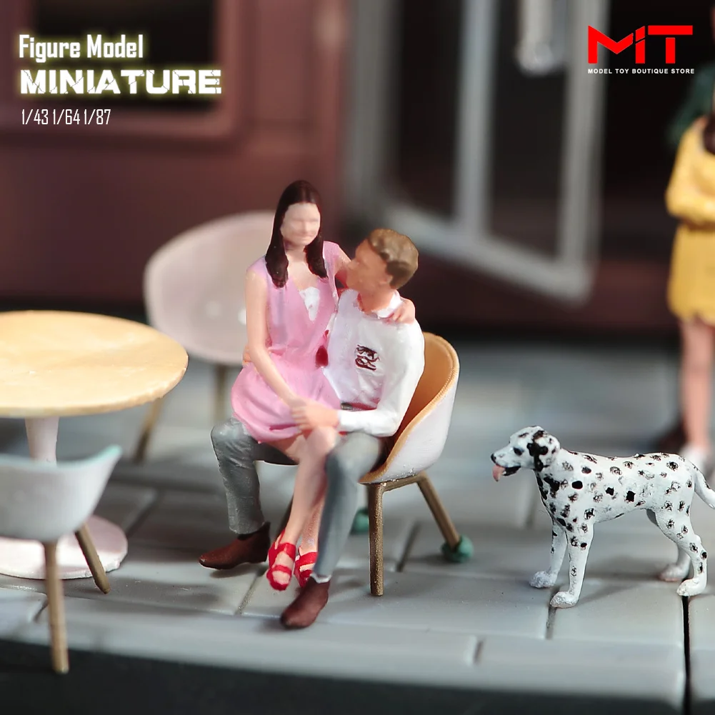 Patung Miniatur 1/87 1/64 1/43 1/24 Pasangan Ayah dan Anak Figur Pemandangan Jalan DIY Alat Peraga Kreatif Hadiah Model Diorama