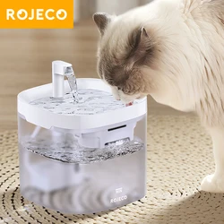 ROJECO Automatic Cat Water Fountain Rechargeable Cat Water Dispenser for Pet Dogs Smart Drinking Filter with Pump Cat Drink Bowl