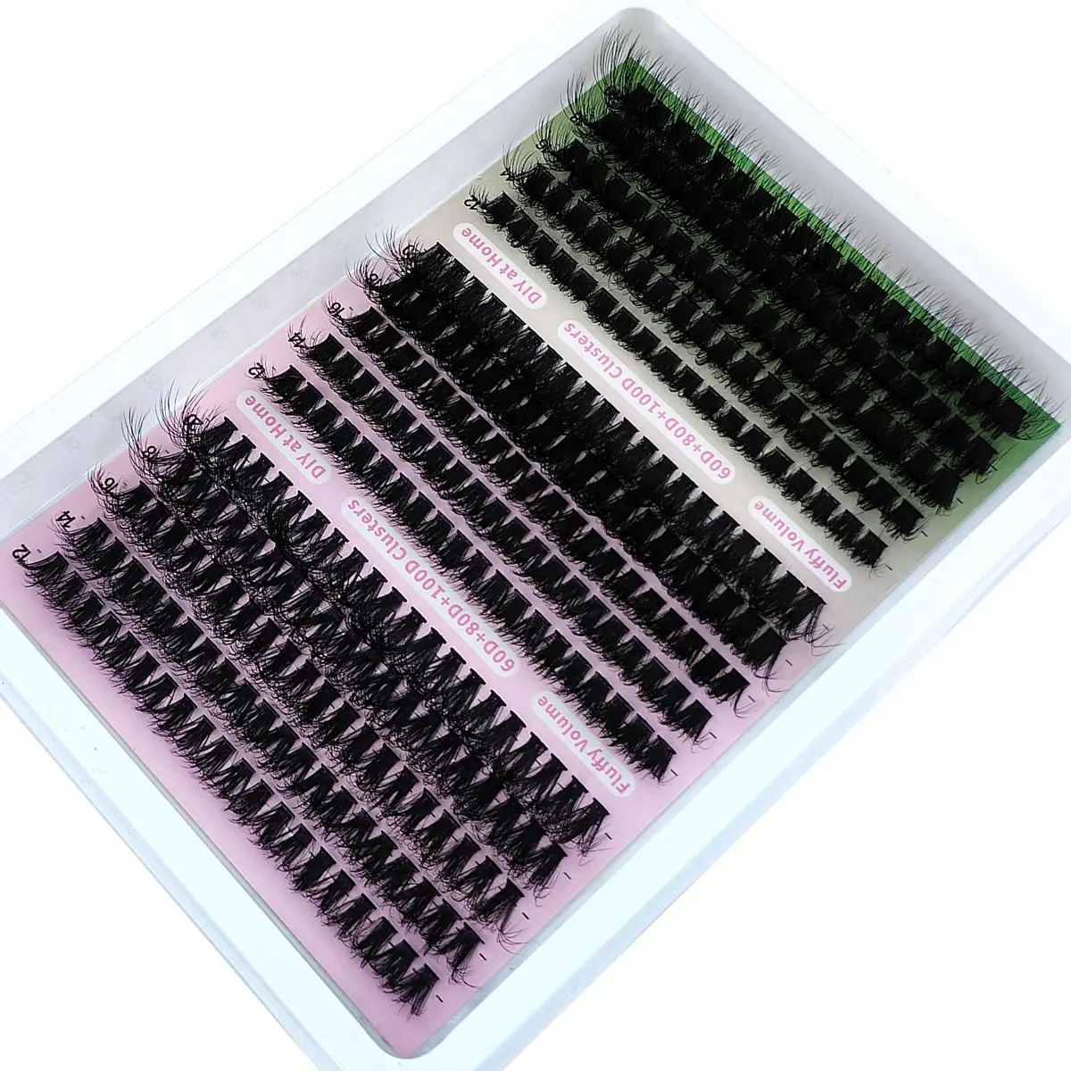 New 60D+80D+100D Fluffy Mink Eyelashes Segmented Natural Eyelash Extension 10-20mm Mix Individual Eyelash Cluster Makeup Lashes