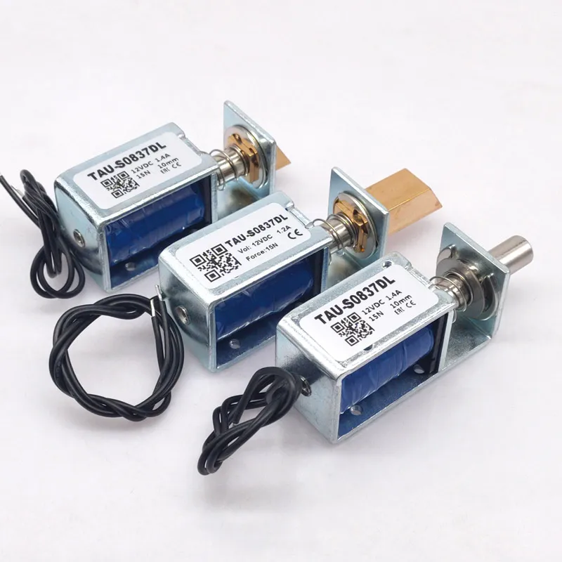 1PCS TAU-S0837DL DC 6V 12V 24V Electric Locks electromagnet stroke 10mm Magnetic Lock for the Cabinet door lock