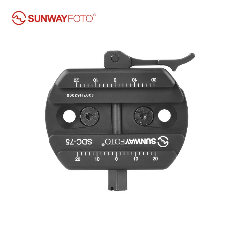 SUNWAYFOTO SDC-75 75mm Universal Arca Swiss to Picatinny Adapter Clamp compatible with Tripods and 17S Bipods