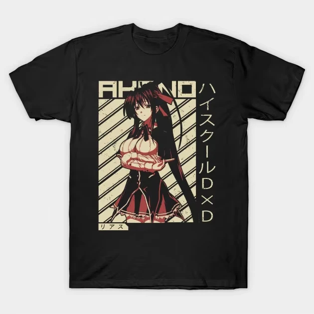 Highschool DxD Akeno Himejima Wifu Anime T-Shirt Men Women Summer Cotton Oversized Graphic Tee Unisex Streetwear Casual Top