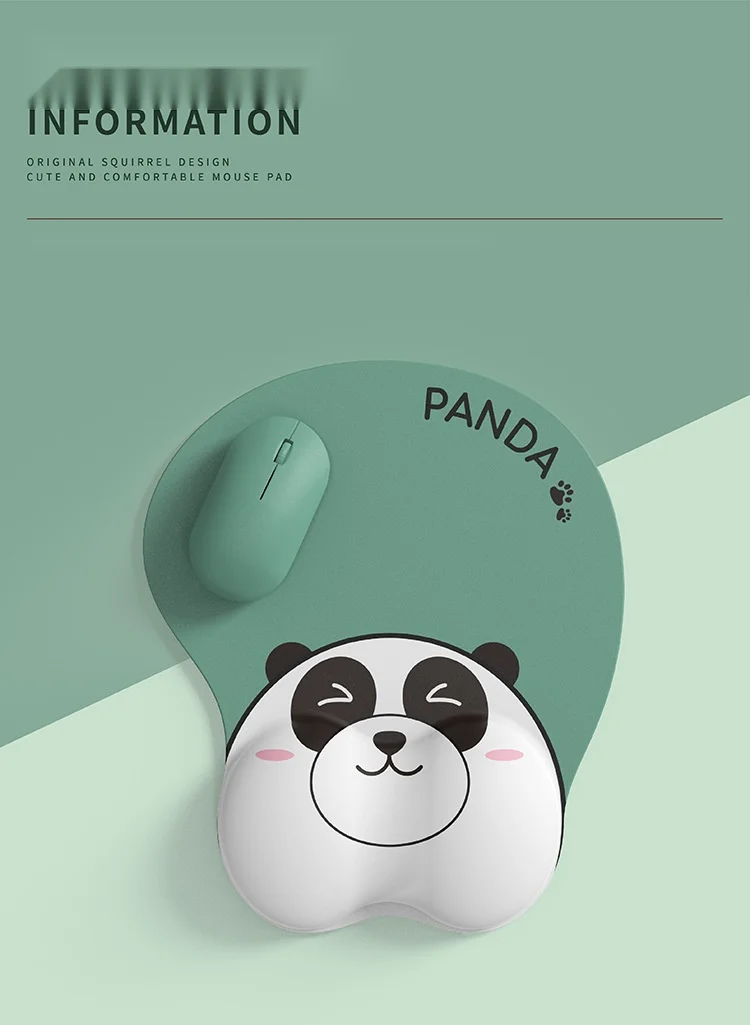 Niedliches Panda-Handgelenkauflage-Mauspad, ergonomische Schreibtischunterlage für Büro und Gaming, 5 verschiedene Konfigurationsoptionen – Detail 1