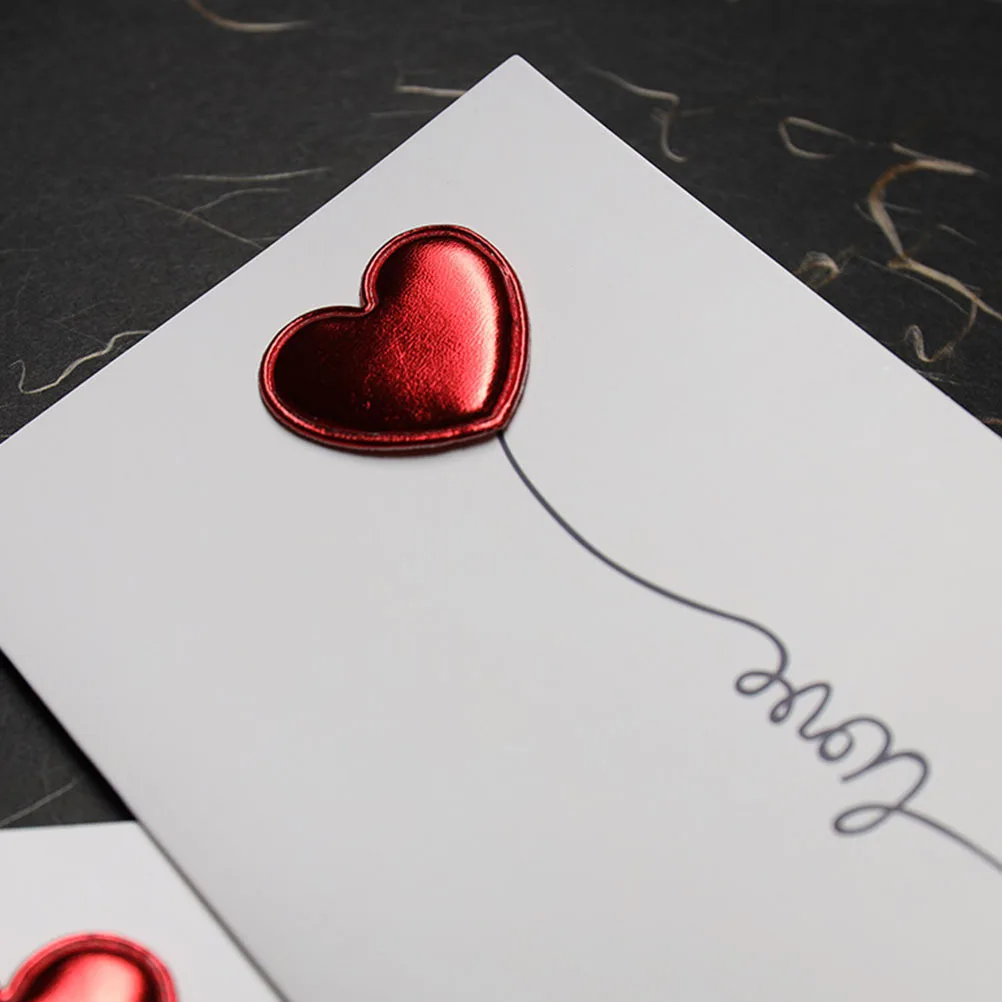 

5pcs Love Heart Greeting Cards -Up Message Cards For Valentine'S Day Blessing Hot Air Balloon Design Creative Lover Gift