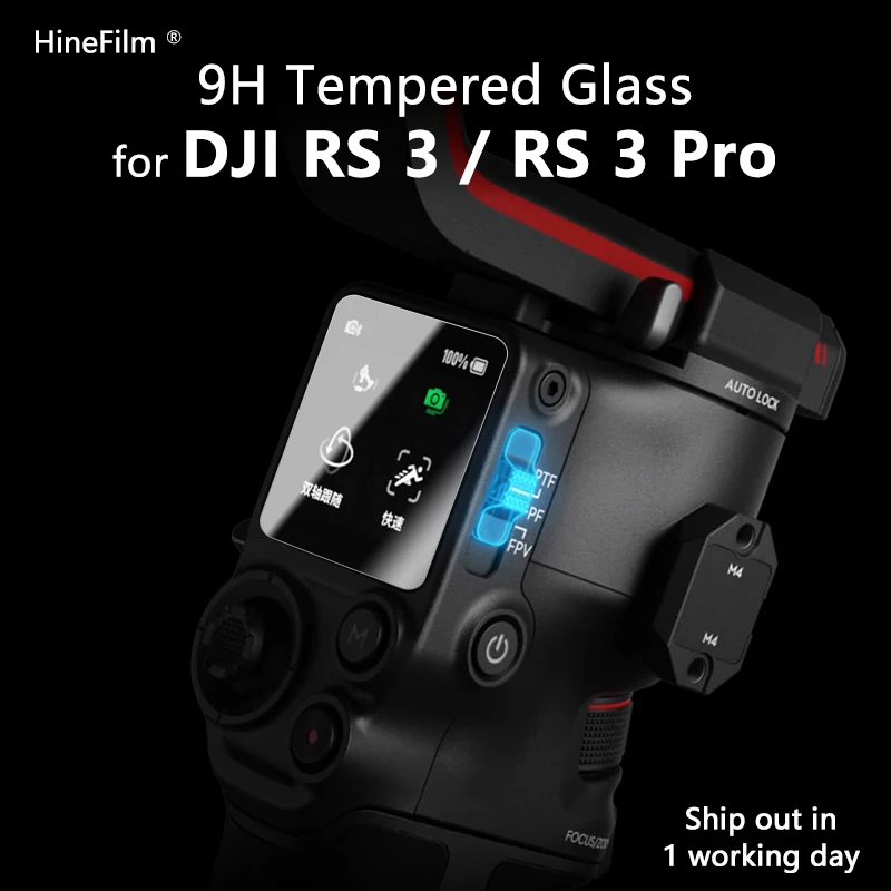 

DJI RS3 Gimbal Tempered Camera Protective Glass Main LCD Display +Top Info Screen Protector Guard Cover