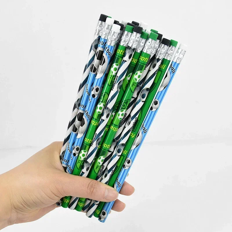 12 Pcs/pack Football Rugby Wooden Pencils Kids Soccer Sport Theme Birthday Party Favors Back To School Gift Pencil Stationery