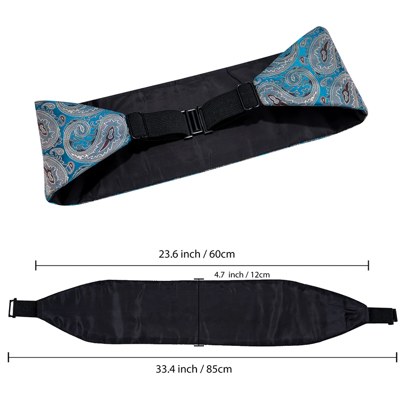 Hi-Tie Vintage Cummerbunds Belt for Men Suit Tuxedo Fashion Floral Paisley Gentleman Trouser Elastic Silk Belt Top Quality