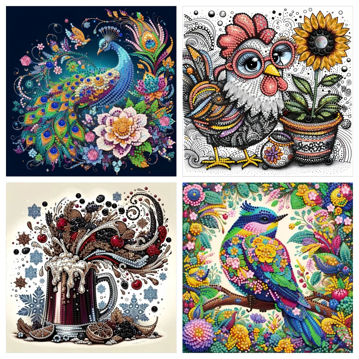 

1 набор алмазной живописи, с рисунками животных и декоративными картинами из хрустальных драгоценных камней своими руками, подходит для украшения дома